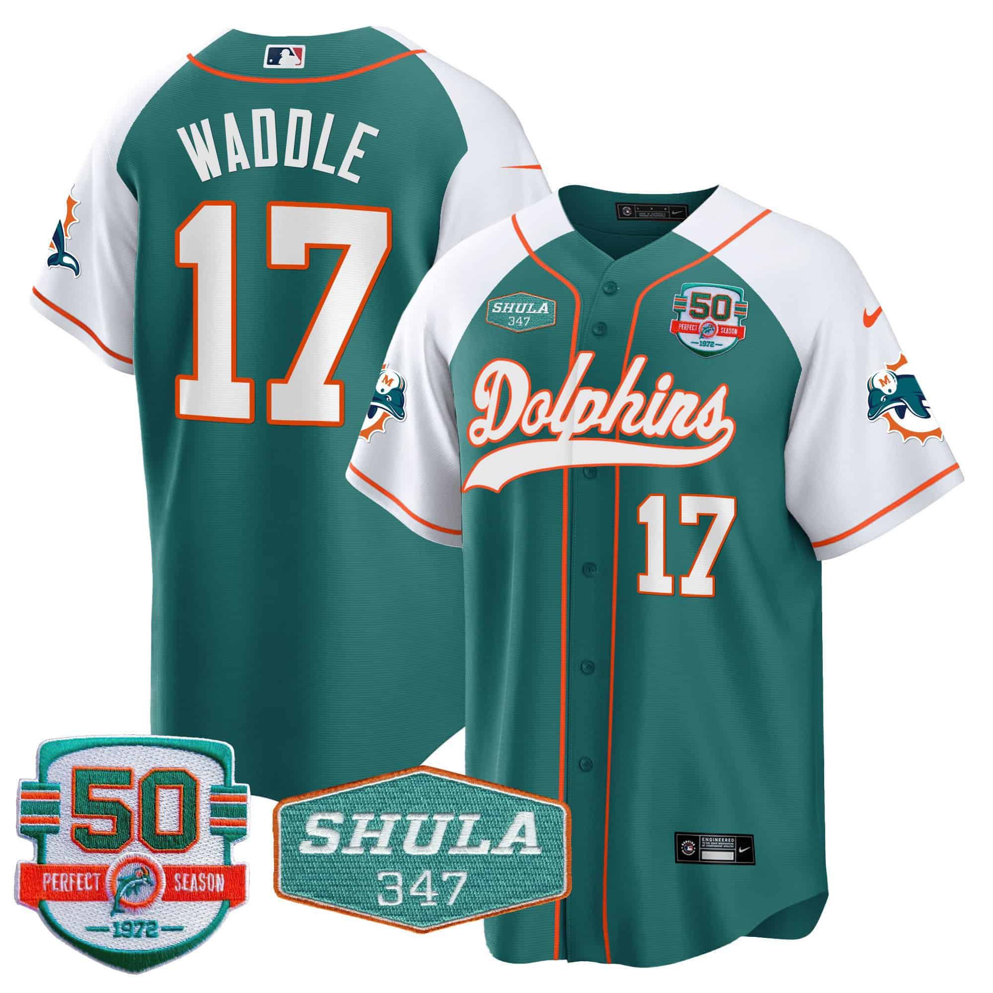 Men Miami Dolphins #17 Waddle Green 2024 Nike 50th Don Shula Memorial Patch Baseball NFL Jersey->indianapolis colts->NFL Jersey